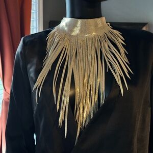 Gold Cascading Fringe Necklace